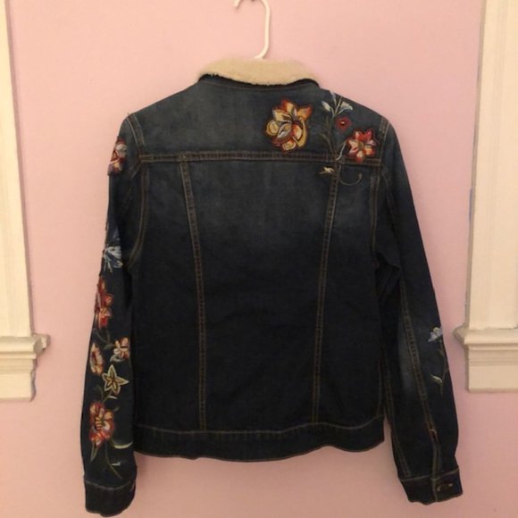 Driftwood Geena Denim Jacket Sherpa Collar EUC - Picture 3 of 9